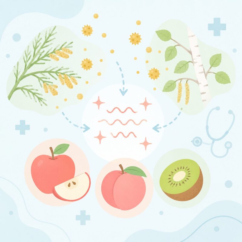 花粉食物アレルギー症候群(PFAS)のイメージイラスト